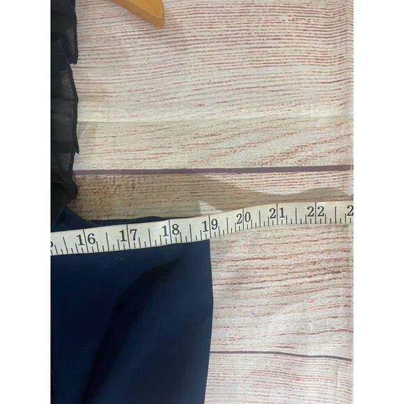 ASOS Women's Crochet Chiffon Blue Pleated Cut Out Cocktail Dress - 14 - Picture 8 of 14